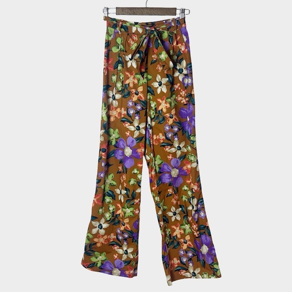 Anthropologie‎ Current Air Odette Floral Wide Leg Pants XS Boho Festival - Picture 3 of 11